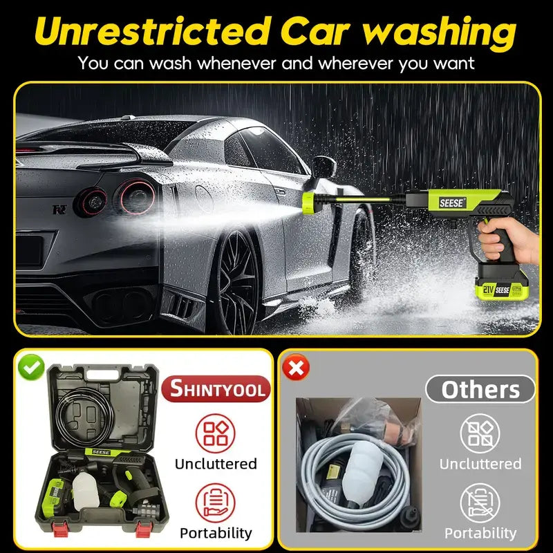 HydroJet Cordless Pressure Washer | Portable Foam Cannon Car Wash Kit